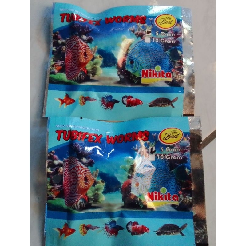 Jual Cacing Kering Dried Tubifex Worms Makanan Kura Ikan Hias Koki