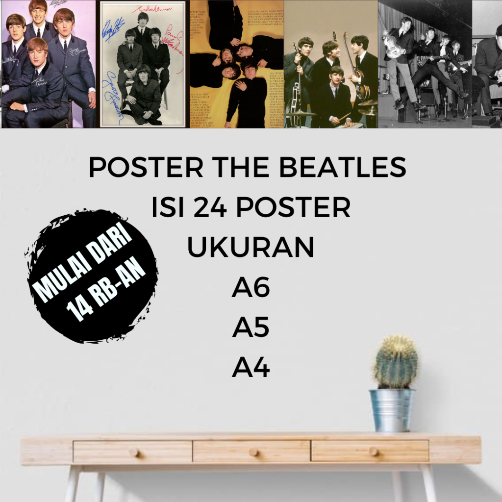 Jual Poster Dinding Kamar The Beatles Isi Pcs Ukuran A A A Free