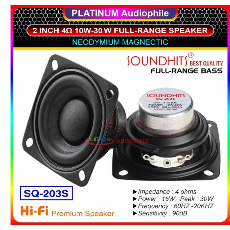 Jual Speaker Full Range Bass 2 Inch 4 Ohm 15W 30W Hifi Speker 2