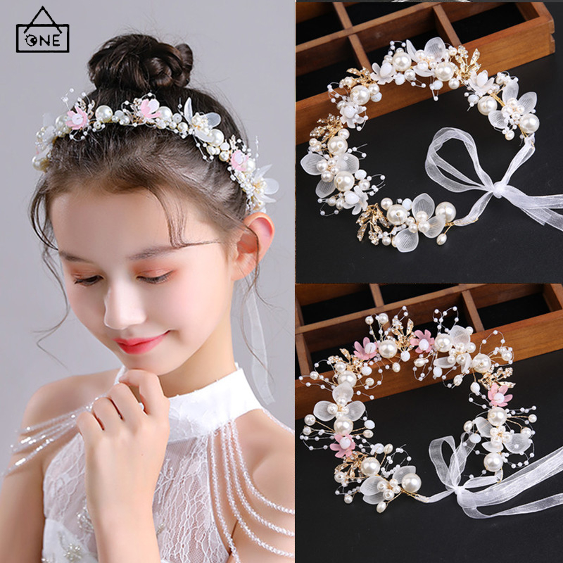 Jual Cod Headpiece Mutiara Bunga Korea Flower Crown Wanita Bridal