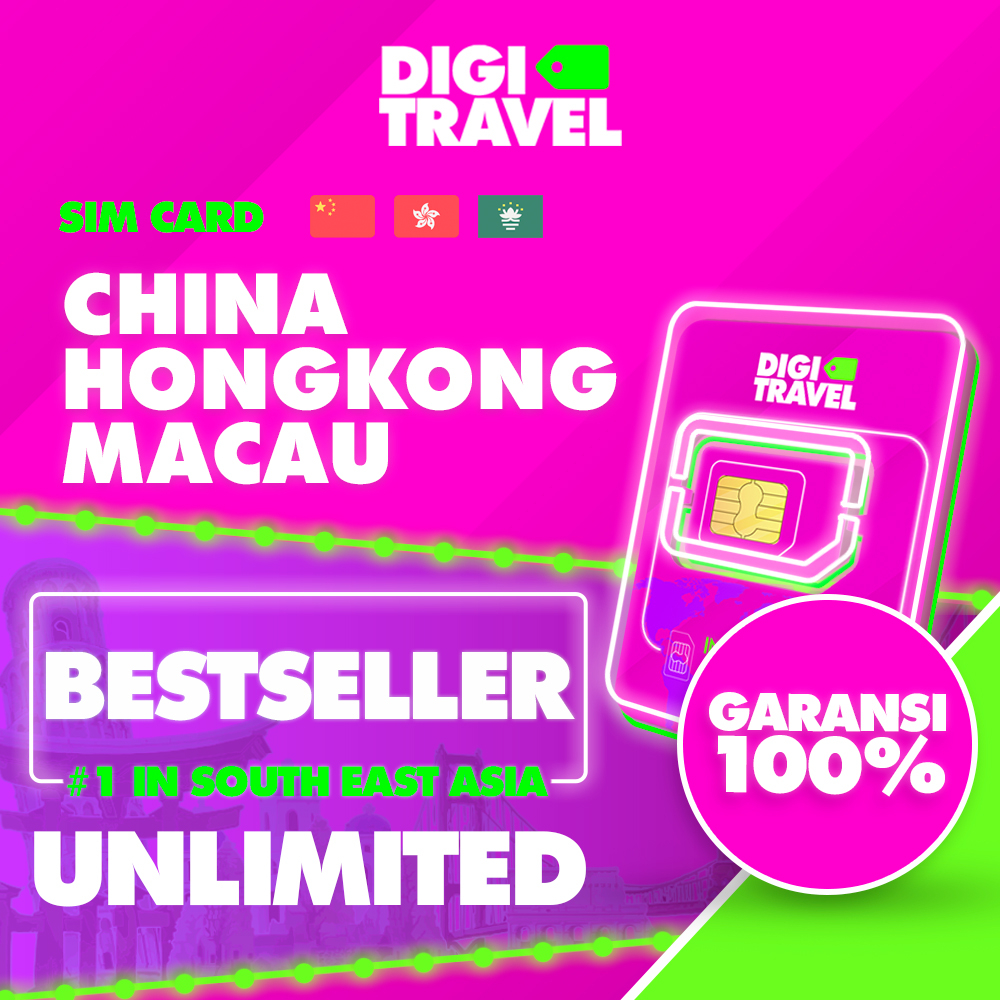 Jual DIGI TRAVEL Sim Card China Hong Kong Macau Unlimited Data Internet