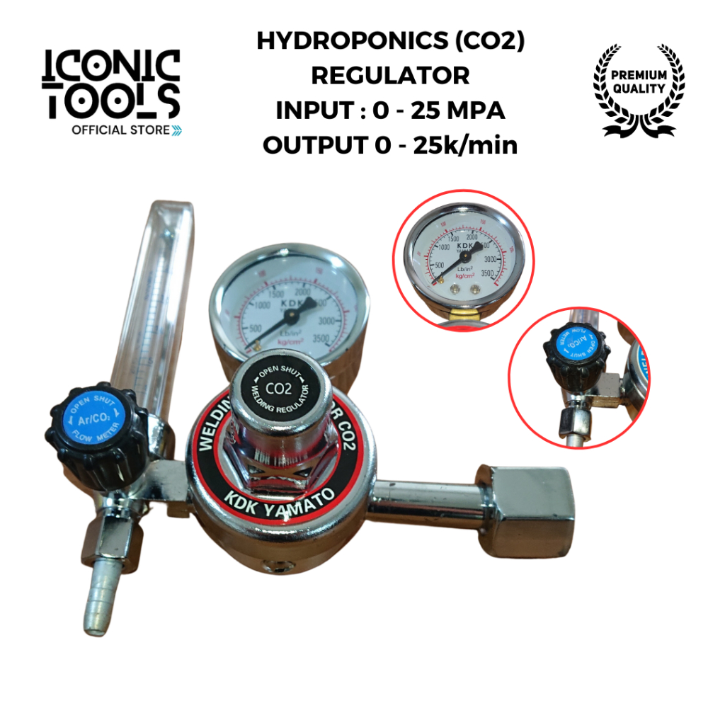 Jual Regulator Las Hydroponics CO2 KDK Yamato Pengatur Tekanan Gas