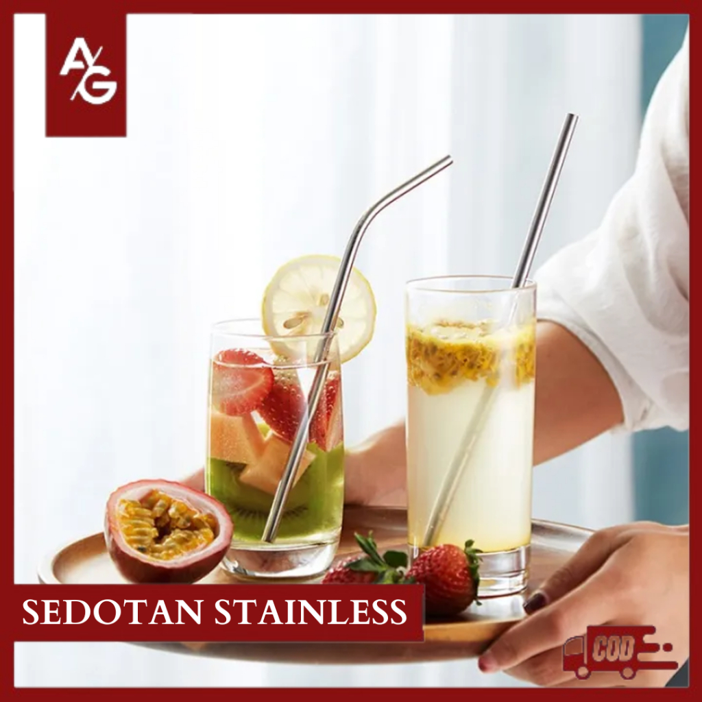 Jual AG SEDOTAN STAINLESS 21 5CM SEDOTAN MINUM BENGKOK LURUS