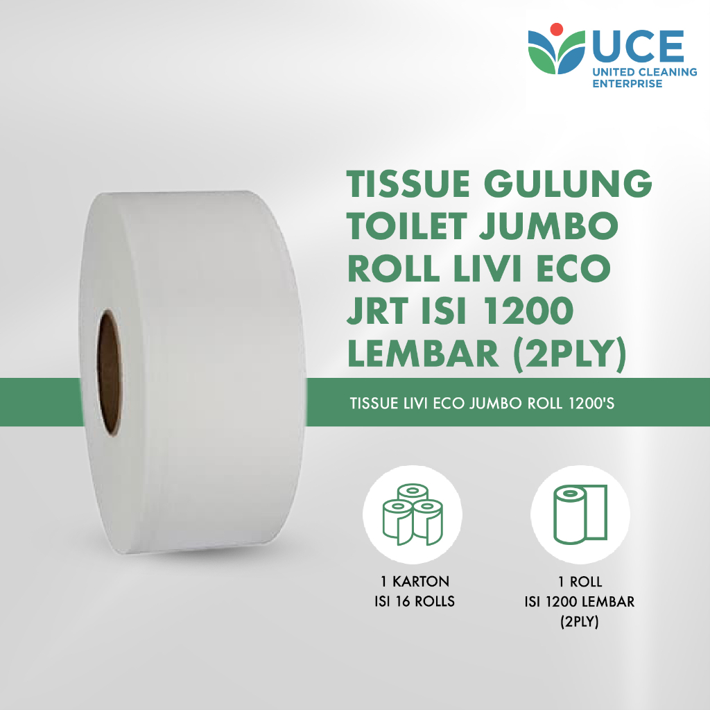 Jual LIVI Tissue Gulung Toilet Jumbo Roll Eco JRT Isi 1200 Lembar 2ply