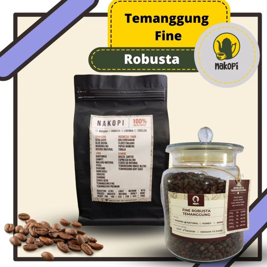 Jual Nakopi Biji Kopi Dan Kopi Bubuk Fine Robusta Temanggung Gram