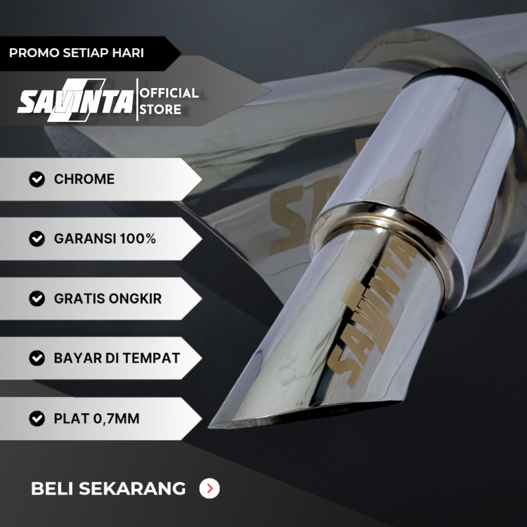 Jual Savinta Knalpot Racing Mobil Manual Matic TSR Chrome Bass Shopee