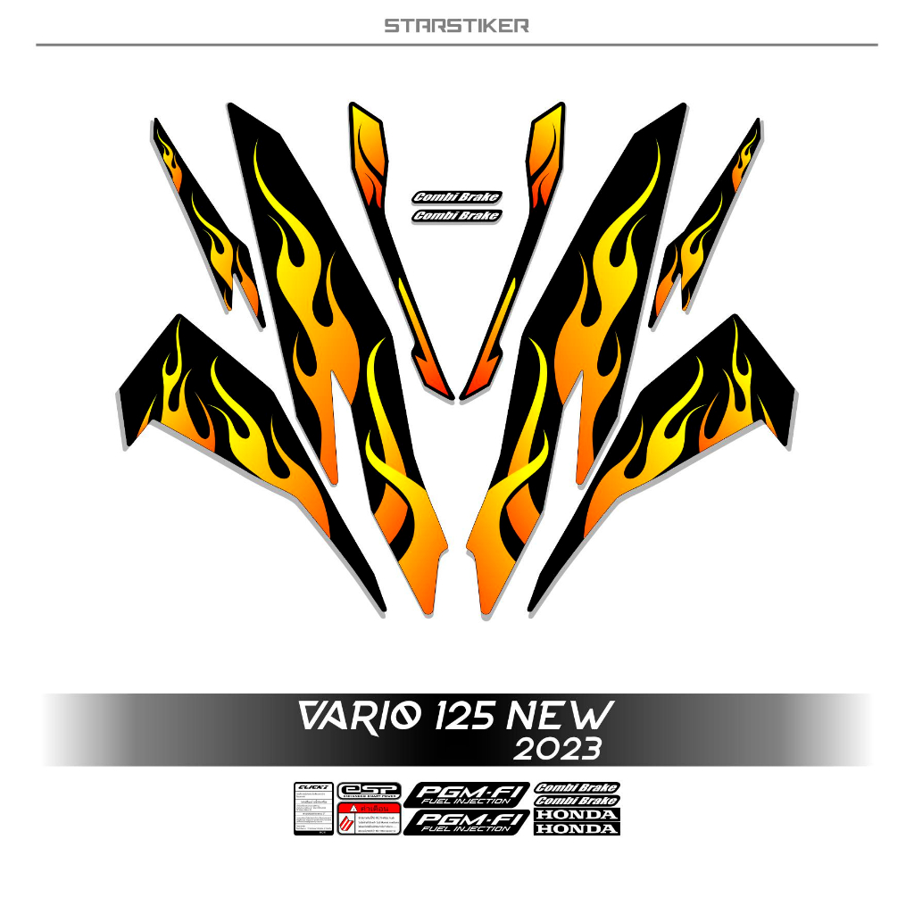 Jual Striping Honda Vario New Mtf Api Tribal Fire Hotwhells