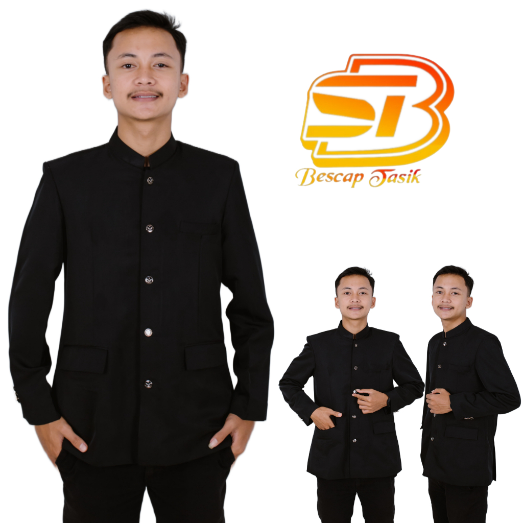 Jual Jasko Polos Motif Saku Tutup Jasko Hitam Polos Jas Koko Pria