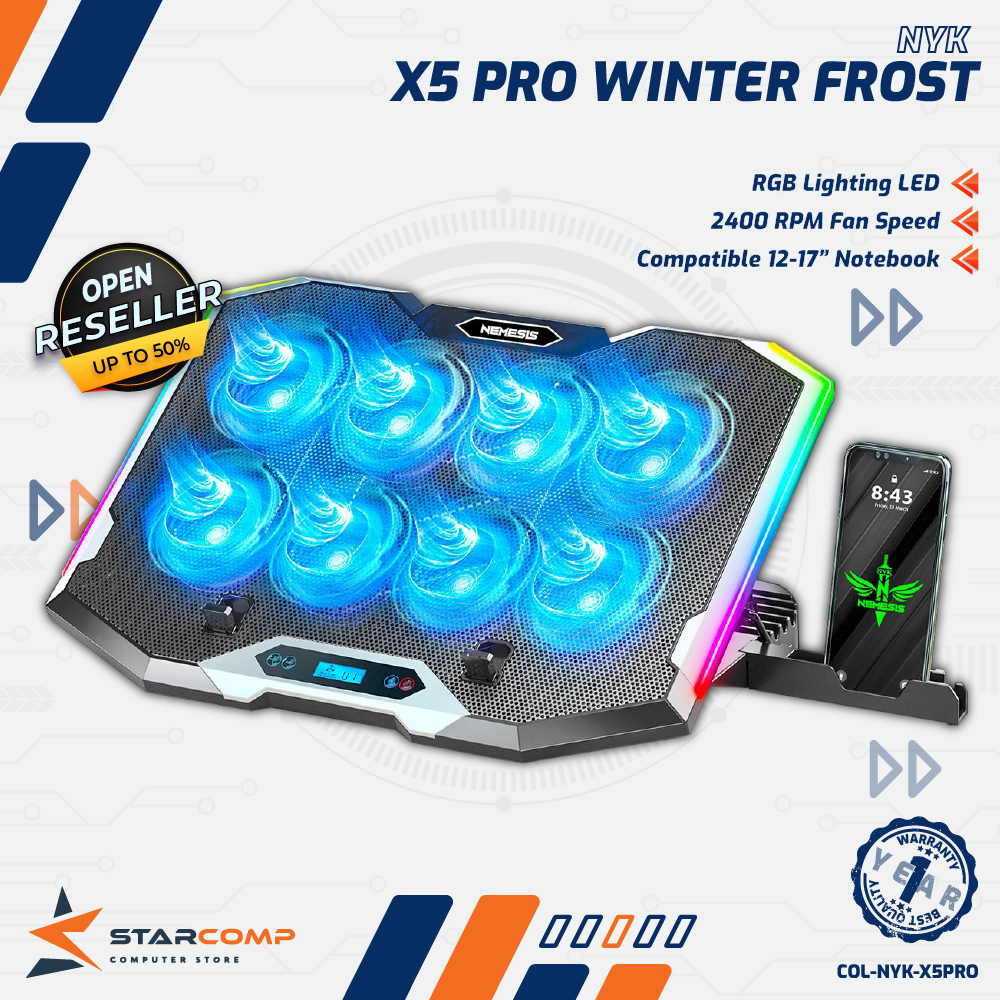 Jual Nyk Nemesis X Pro Winter Frost Coolingpad Fan Rgb Nyk X Pro