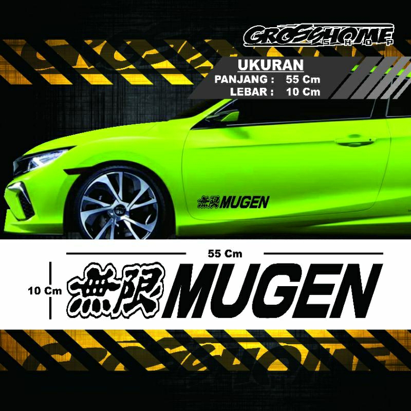 Jual CUTTING STICKER BODY MOBIL MUGEN STIKER MOBIL MUGEN BODY MOBIL