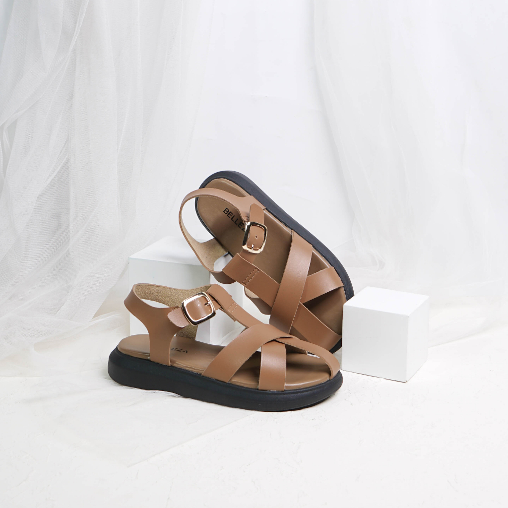 Jual BELLEZA KEITH Sandal Wedges Tali Sendal Wanita Silang Empuk