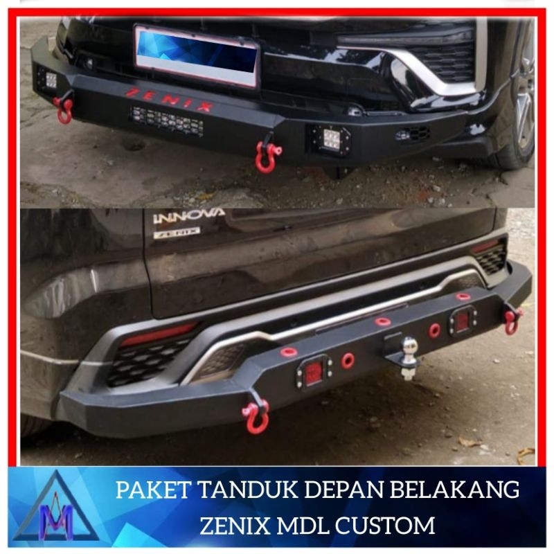 Jual Paket Tanduk Depan Belakang Innova Zenix Model Custome Bumper