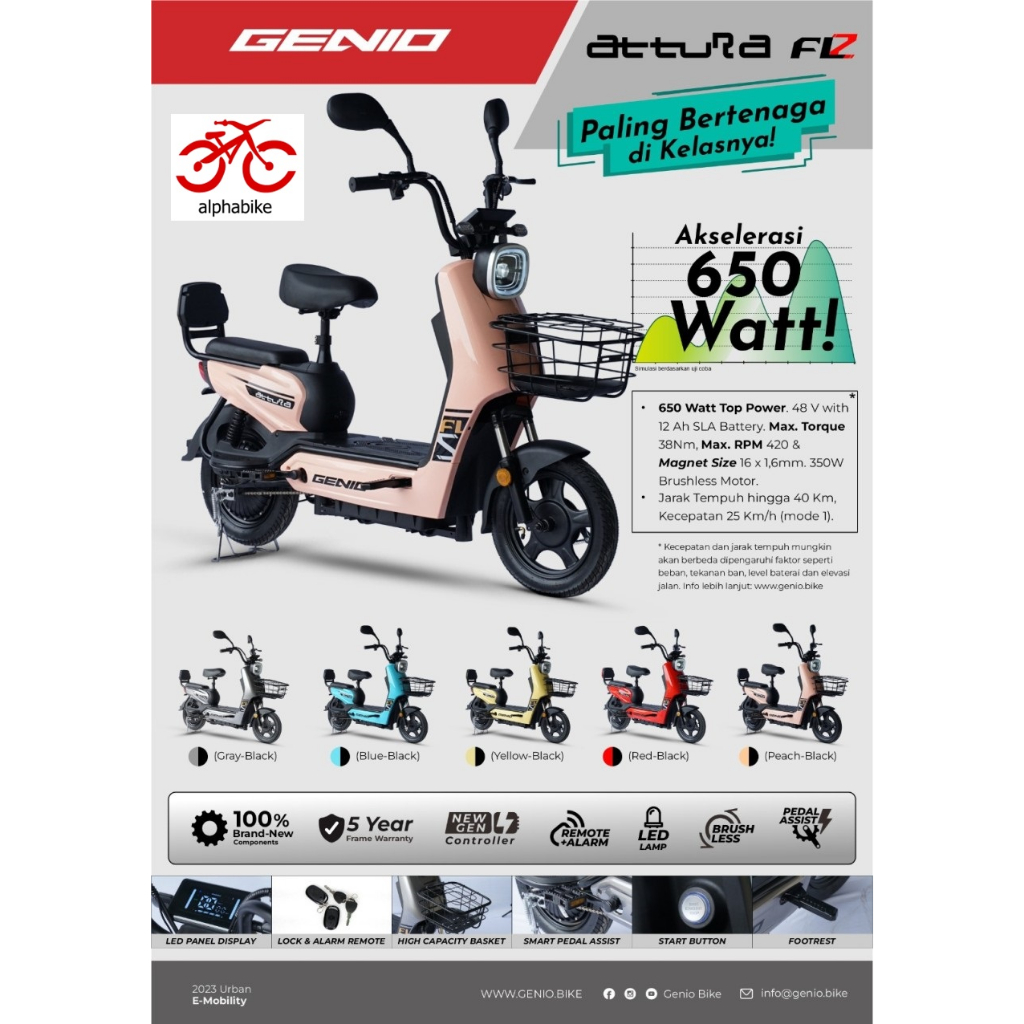 Jual Sepeda Listrik Genio Attura Fl E Bike Ebike United Shopee Indonesia