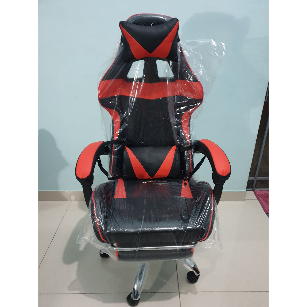 Jual Kursi Gaming Ergonomis Dengan Bantal Massage Getar Footrest