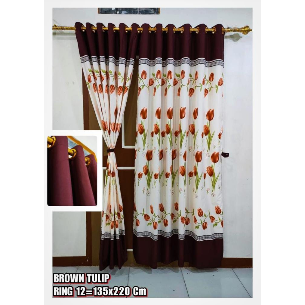 Jual Gorden Pintu Dan Jendela Model Smokering Kain Polyster Premium