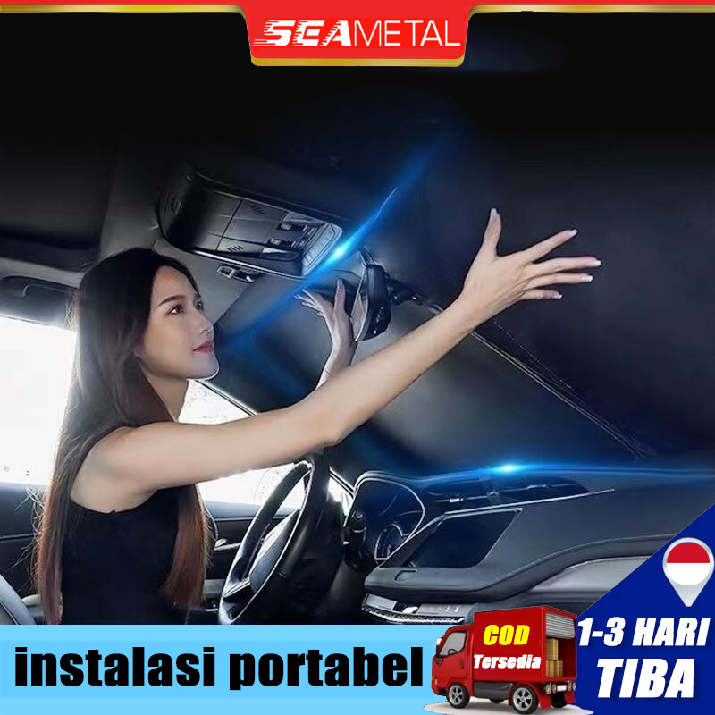 Jual SEAMETAL Penutup Kaca Depan Mobil Pelindung Panas Sun Shield Tirai