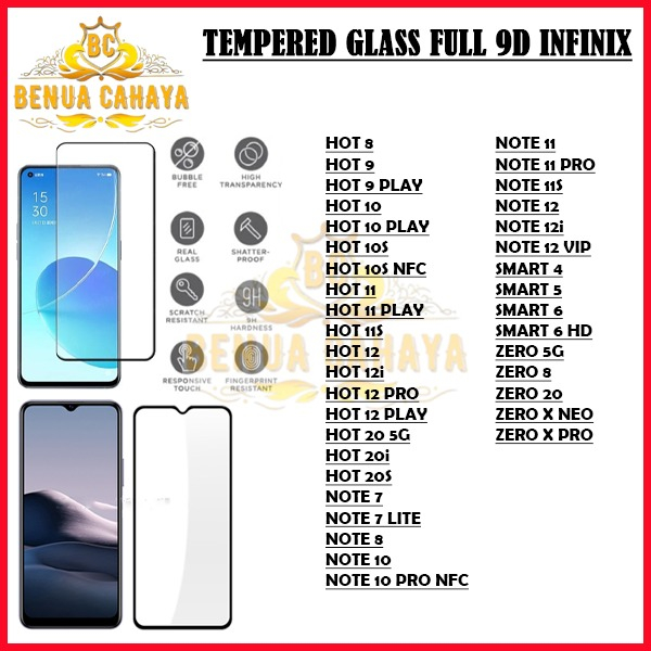 Jual TEMPERED GLASS FULL D INFINIX HOT PLAY PLAY S S