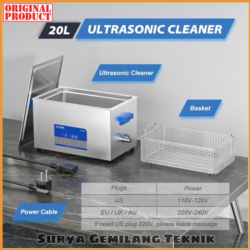 Jual Ultrasonic Cleaner GT Sonic R20 20L Degas Digital Pembersih