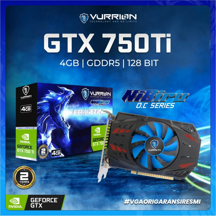 Jual VGA CARD VURRION GEFORCE GTX 750 TI 4GB GDDR5 128 BIT Shopee