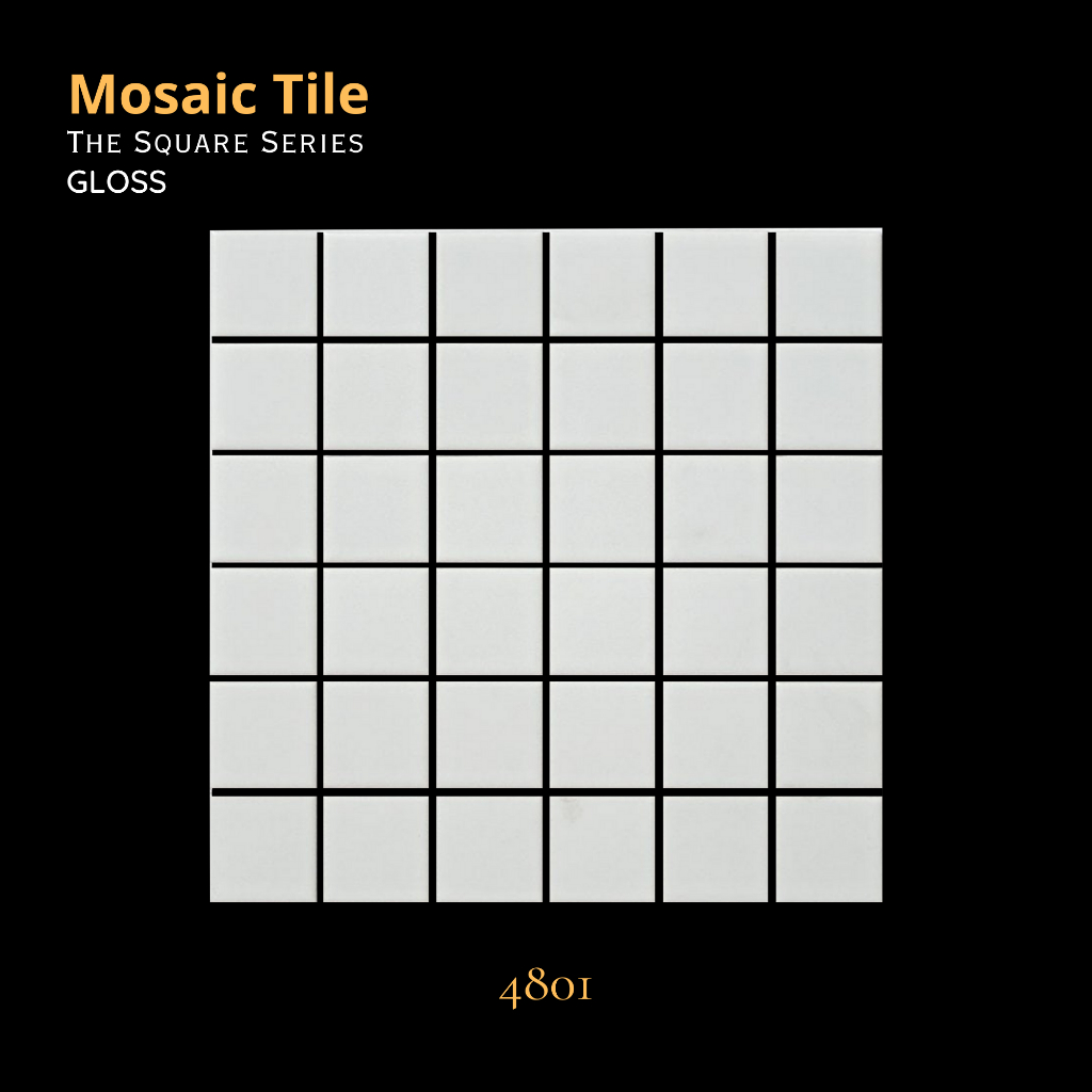 Jual Mosaik Keramik Tile Kotak Putih Polos 4801 Mosaic Mozaik Mozaic