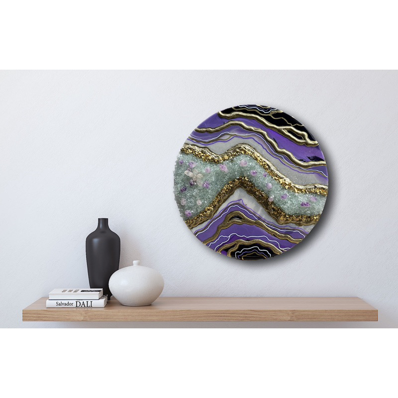 Jual Resin Geode Wll Art Diameter 40cm Lukisan Dinding Epoxy Shopee