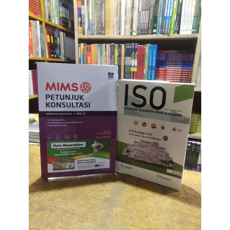 Jual BUKU PAKET DASAR FARMASI ISO 2021Hitam Putih DAN MIMS 2022 2023