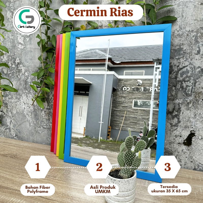 Jual Cermin Aesthetic Gantung Tempel Dinding Ukuran 40x55 Cm Kaca