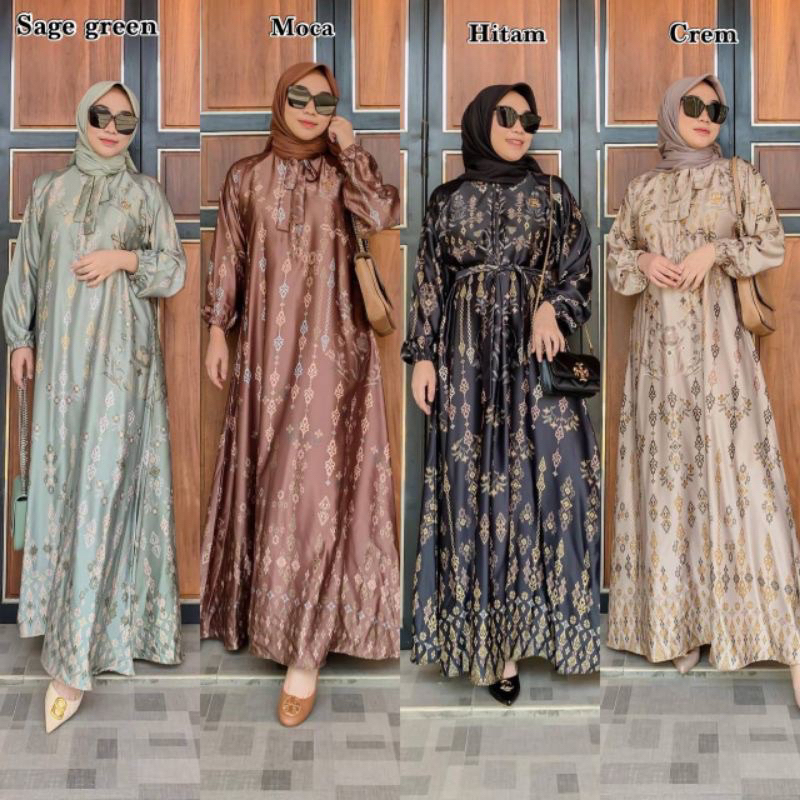 Jual Gamis Alina M L XL XXL JUMBO Gamis Seragaman Raya Kondangan