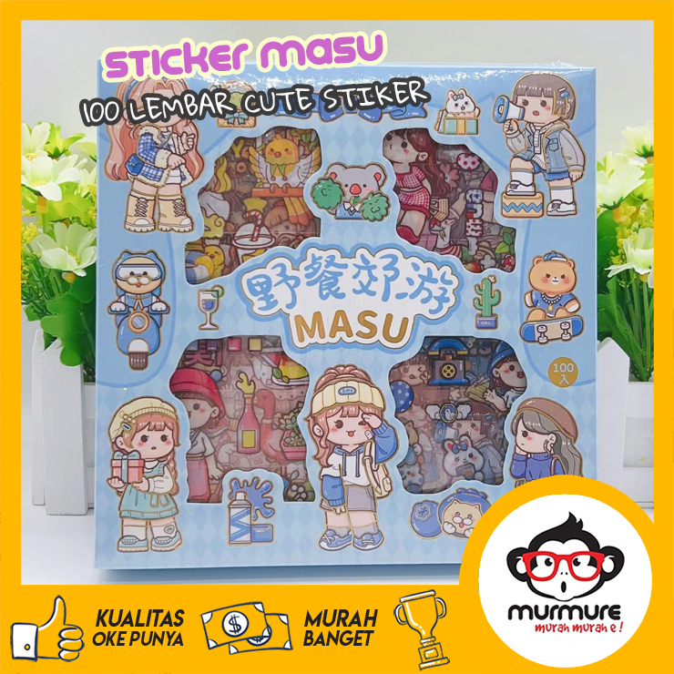 Jual Murmure Sticker Lembar Versi Masu Momo Stiker Box Motif