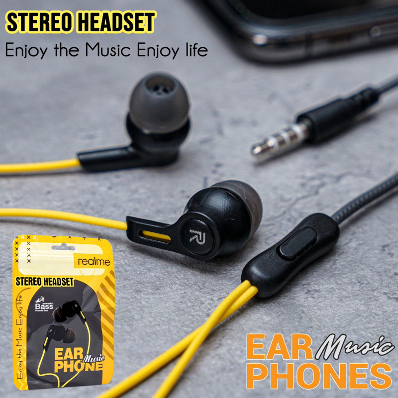 Jual Hf Headset Earphone Handsfree Realme Buds Stereo Extrabass