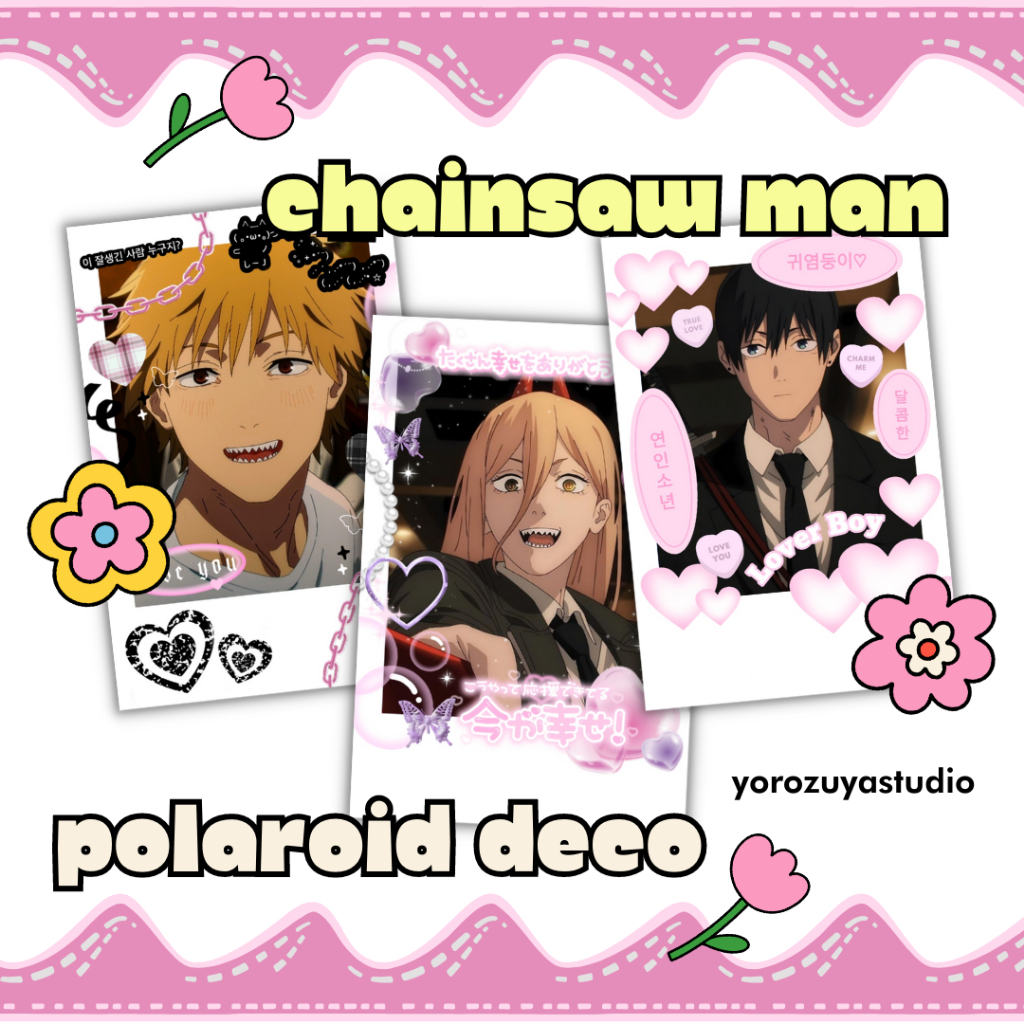 Jual Chainsaw Man Polaroid Polaroid Anime Polcos Polaroid Deco