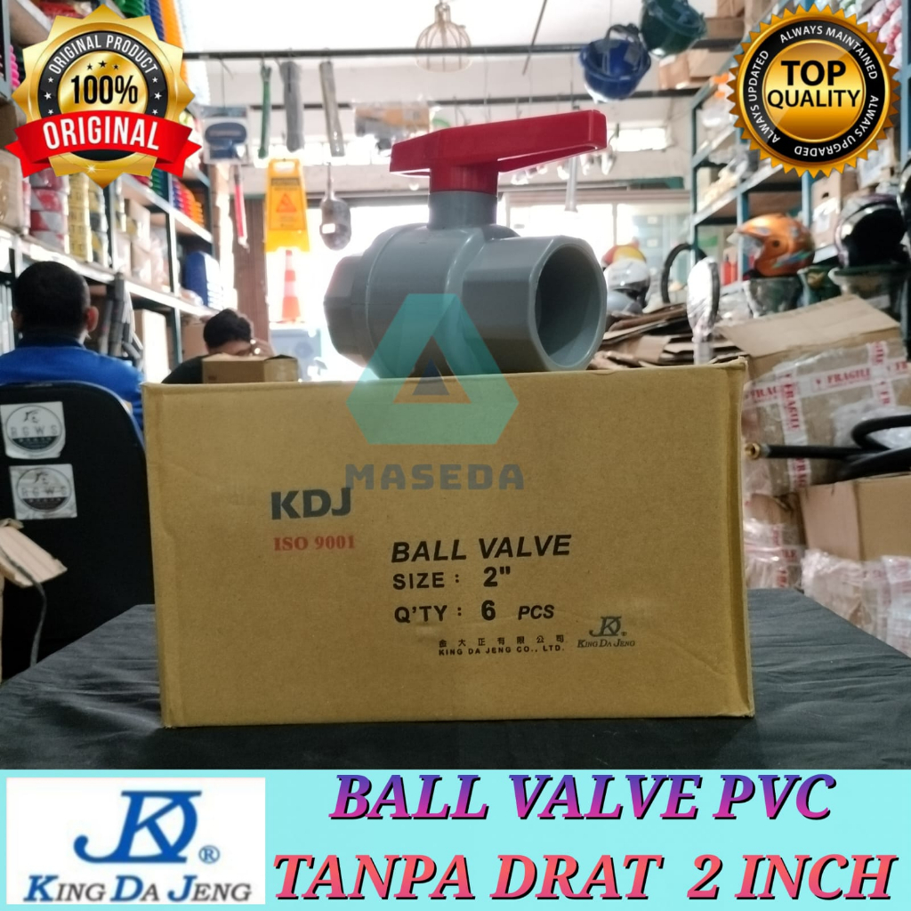 Jual Stop Kran Ball Valve Ballvalve PVC 2 Dim Inch KDJ Made In Taiwan