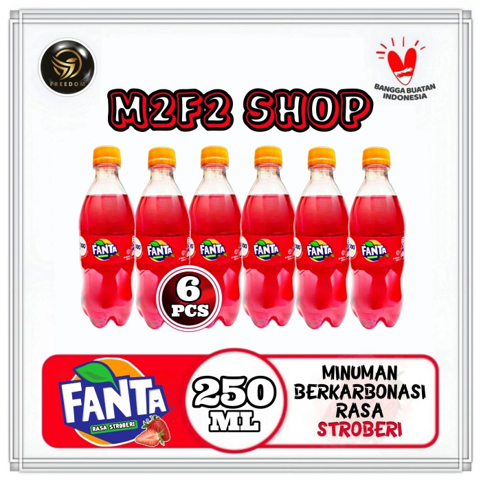 Jual Fanta Merah MInuman Bersoda Botol Plastik Pet 250 Ml Kemasan 6