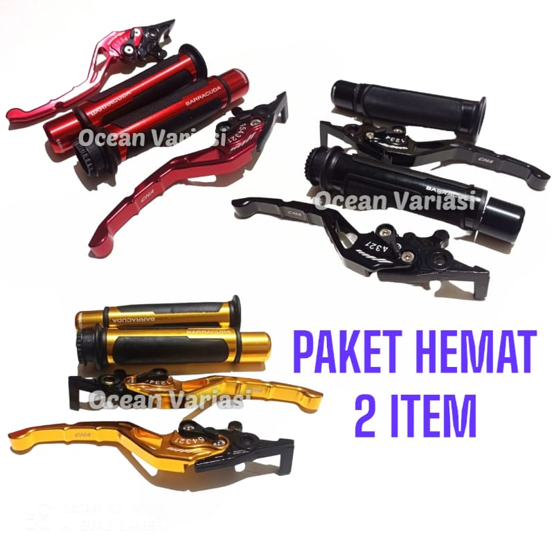 Jual Paket Handle Rem Cnc Stelan Handgrip Baracuda Grip Jalu Handfat