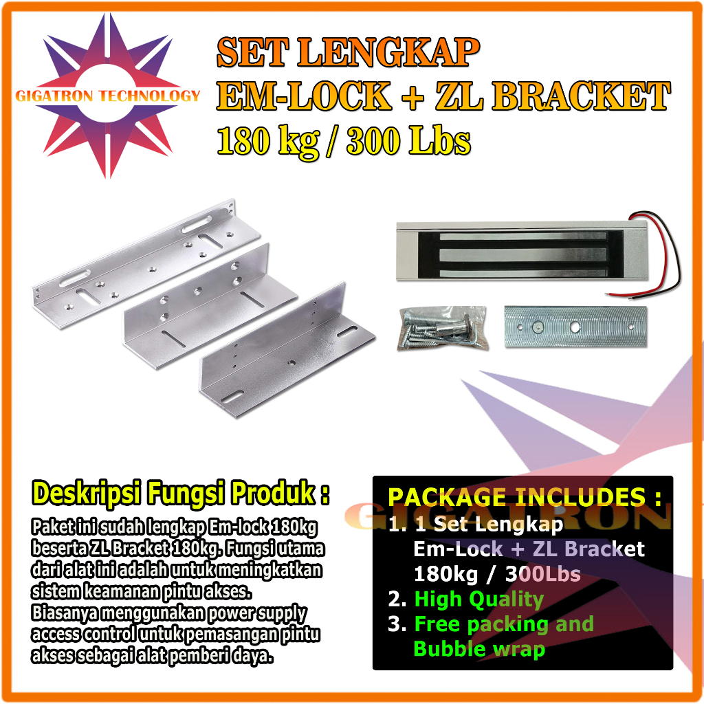 Jual Em Lock Bracket LZ 180KG 300LBS Emlock Magnetic Door Lock 180kg