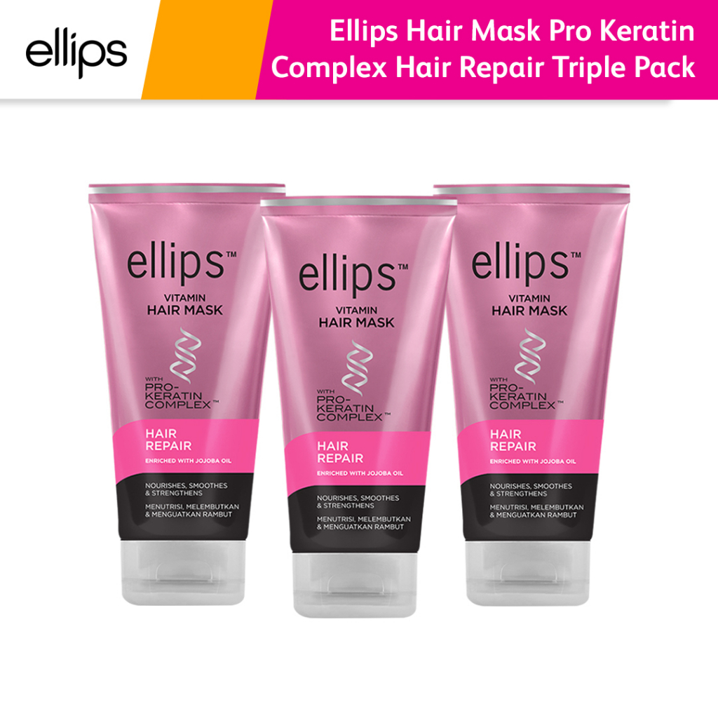 Jual Ellips Hair Mask Pro Keratin Hair Repair Tube 120gr Triple Pack