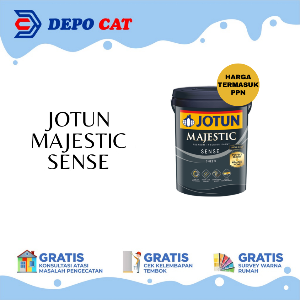 Jual Cat Tembok Interior Jotun Majestic Sense White 2 5L Shopee Indonesia