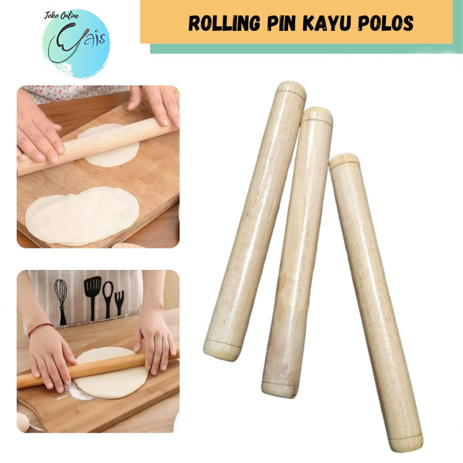 Jual Rolling Pin Kayu Panjang 30 Cm Penggiling Adonan Gulung Dijamin