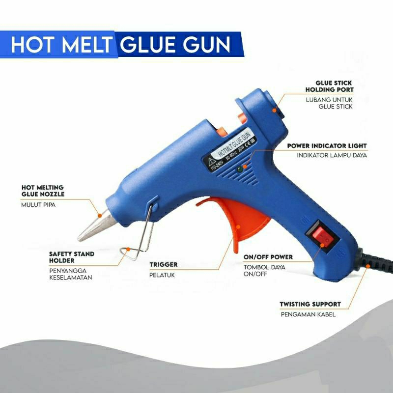 Jual Alat Lem Tembak Kecil Watt On Off Hot Melt Glue Gun Merk