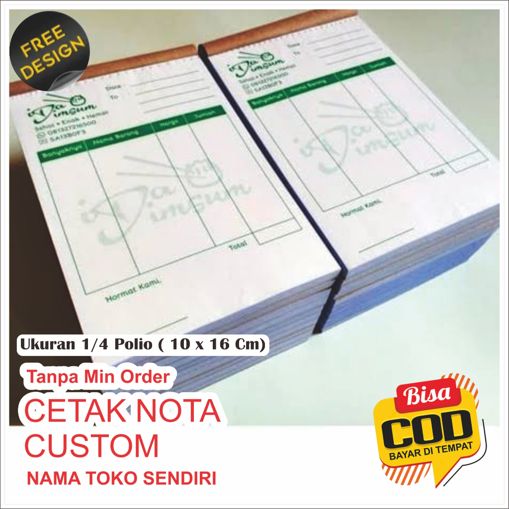 Jual NOTA CUSTOM NAMA SENDIRI UKURAN ¼ POLIO UKURAN 10 5 x 16 5 Cm