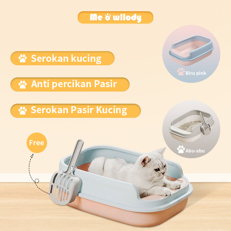 Jual Meowllody Litter Box Kucing Jumbo Toilet Kucing Bak Pasir Kucing