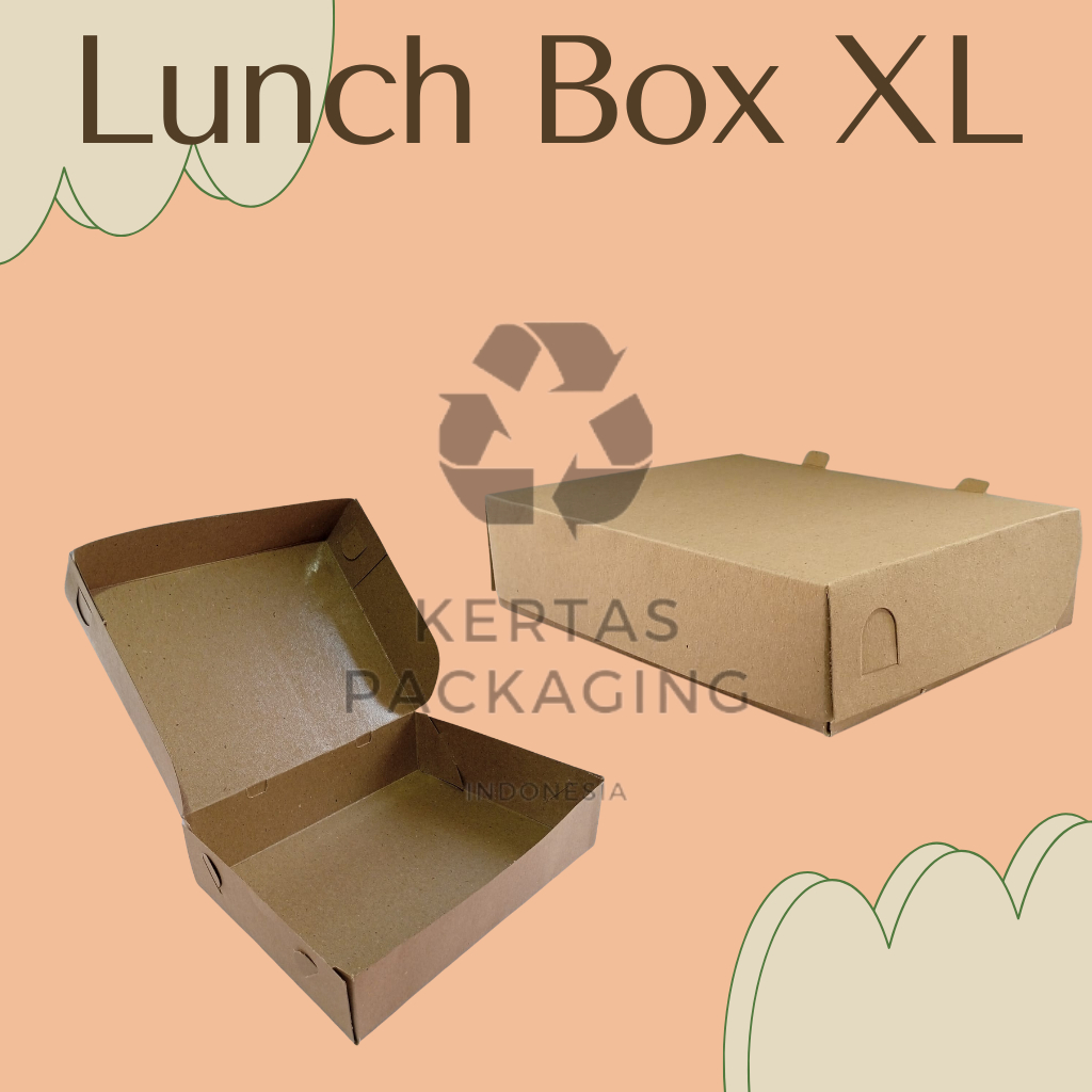 Jual Paper Lunch Box Kraft Pe Food Grade Xl Kotak Makan Coklat