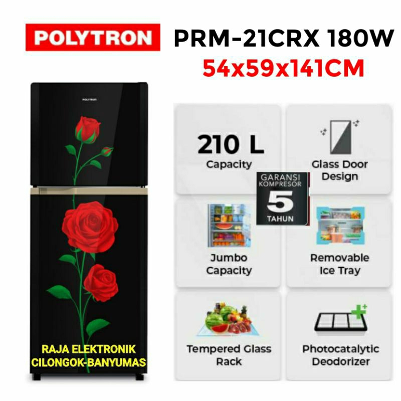 Jual Kulkas Polytron PRM 21CRX BELLEZA VARIA SERIES Kulkas 2 Pintu