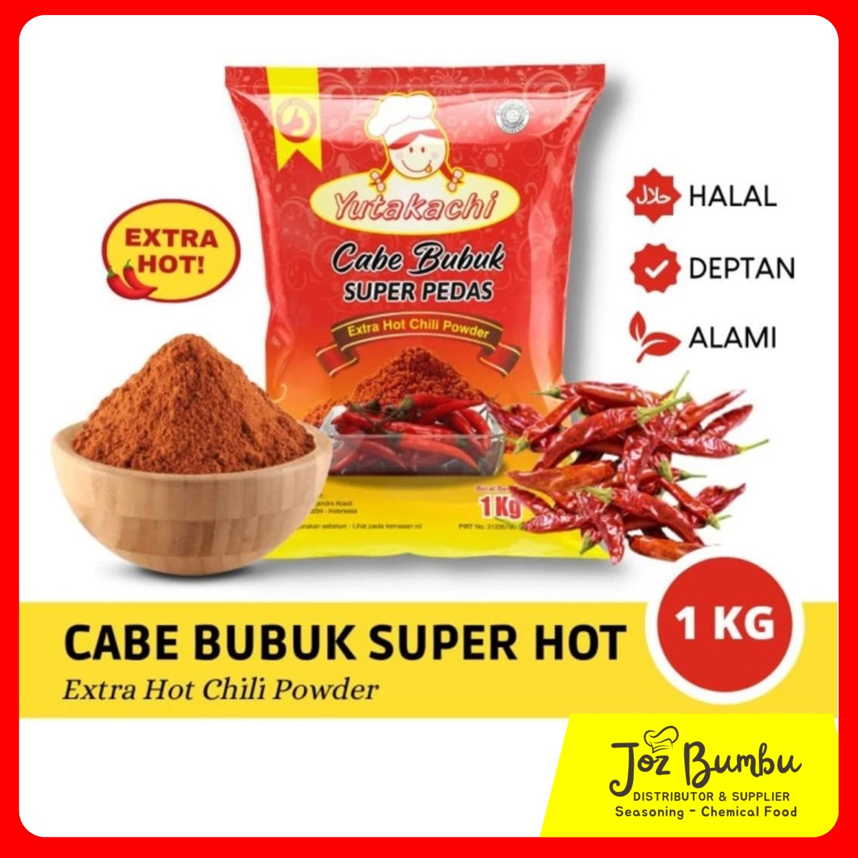 Jual Cabe Bubuk Super Pedas 1Kg Yutakachi Chili Powder Extra Hot 1 Kg