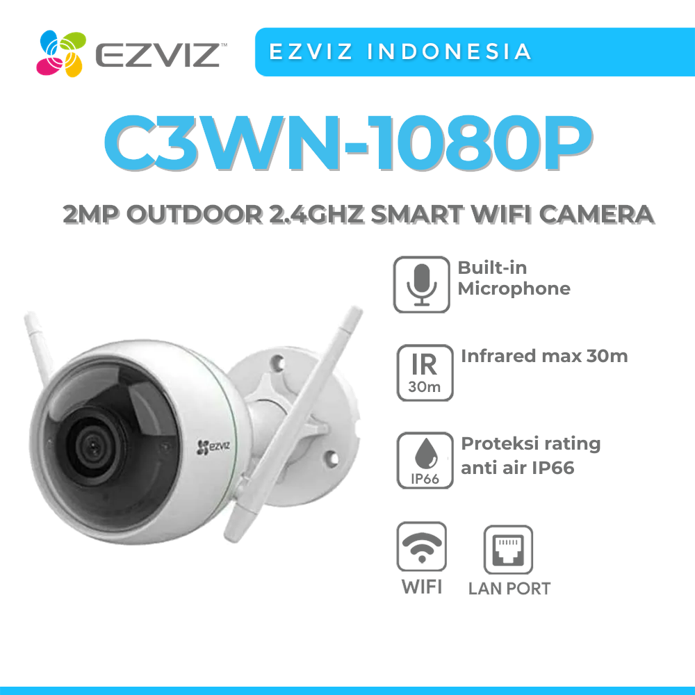 Jual EZVIZ HUSKY C3WN Outdoor WIFI Camera Full HD 1080P IP Camera