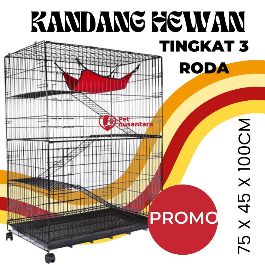 Jual Kandang Kucing Tingkat Roda Size Jumbo Xxlp Xl Xt Cm