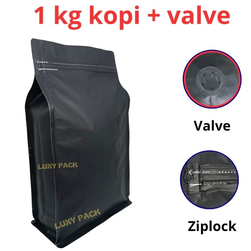 Jual Kemasan Kopi Kg Flatbuttom Alumunium Foil Kpack Valve Shopee