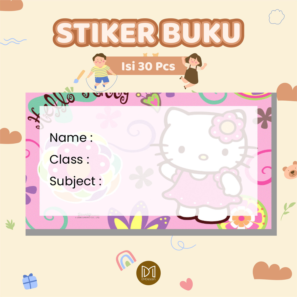 Jual Pcs Sticker Label Buku Pelajaran Motif Kartun Stiker