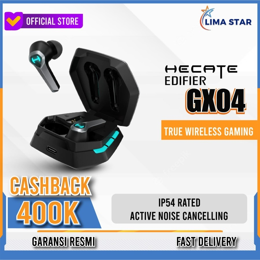 Jual Edifier Hecate Gx Anc Wireless Earbuds Gaming For Pro Player