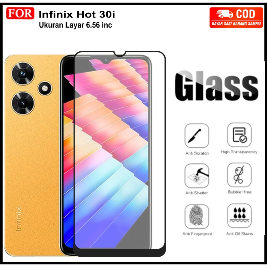 Jual INFINIX HOT 30 NFC 30i 30 Play Tempered Glass Full Cover Full Lem